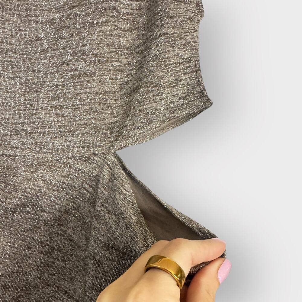 NEW Noughts and Kisses bronze metallic one shoulder rouched dress with open side - Picture 3 of 9